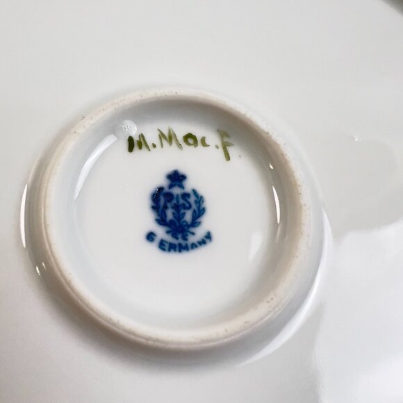 Antique P.S. Germany Hand-Painted Porcelain Plate Pink Floral Gold Trim Signed - Picture 7 of 10